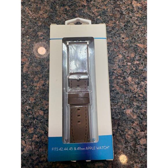 Brown Leather Watch Band for Apple Watch 42/44/45/49mm NIB - Picture 3 of 7